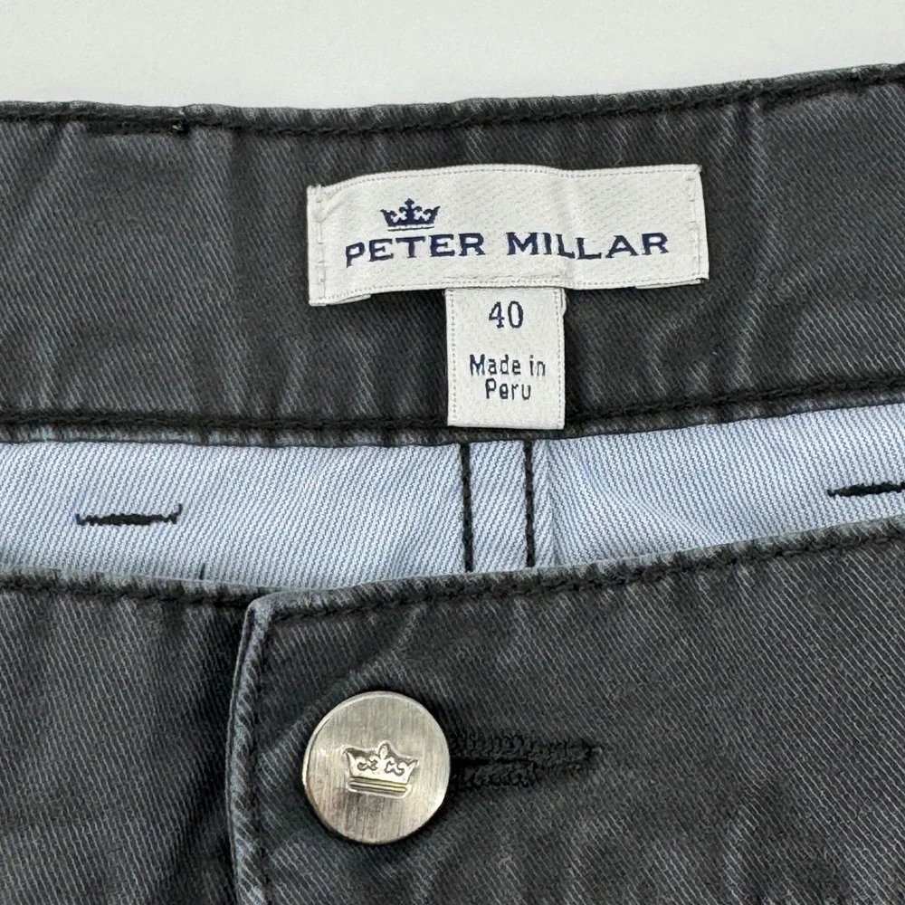 Peter Millar 5-Pocket Pants Mens 40 Charcoal Grey Pima Cotton Stretch MF18B47